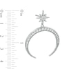 Thumbnail Image 1 of Cubic Zirconia Crescent Moon and North Star Drop Earrings in Sterling Silver