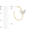 Thumbnail Image 1 of Cubic Zirconia Butterfly Hoop Earrings in 10K Gold