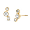 Thumbnail Image 0 of 1/20 CT. T.W. Composite Diamond Three Stone Stud Earrings in 10K Gold