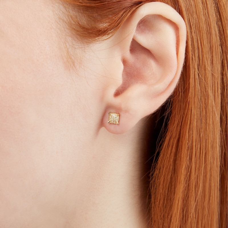 1/20 CT. T.W. Composite Diamond Cushion Stud Earrings in 10K Gold