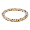 Thumbnail Image 0 of 1/3 CT. T.W. Diamond Bar Zig-Zag Link Bracelet in Sterling Silver with 14K Gold Plate - 8.5"