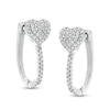 Thumbnail Image 0 of 1/5 CT. T.W. Composite Diamond Heart Huggie Hoop Earrings in Sterling Silver