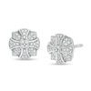 Thumbnail Image 0 of 1/5 CT. T.W. Diamond Cross Shield Stud Earrings in Sterling Silver - Extra Long Post