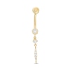 Thumbnail Image 0 of 014 Gauge Cubic Zirconia Bezel-Set Dangle Belly Button Ring in 10K Gold