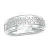 Thumbnail Image 0 of 1/20 CT. T.W. Diamond checkerboard Wedding Band in Sterling Silver