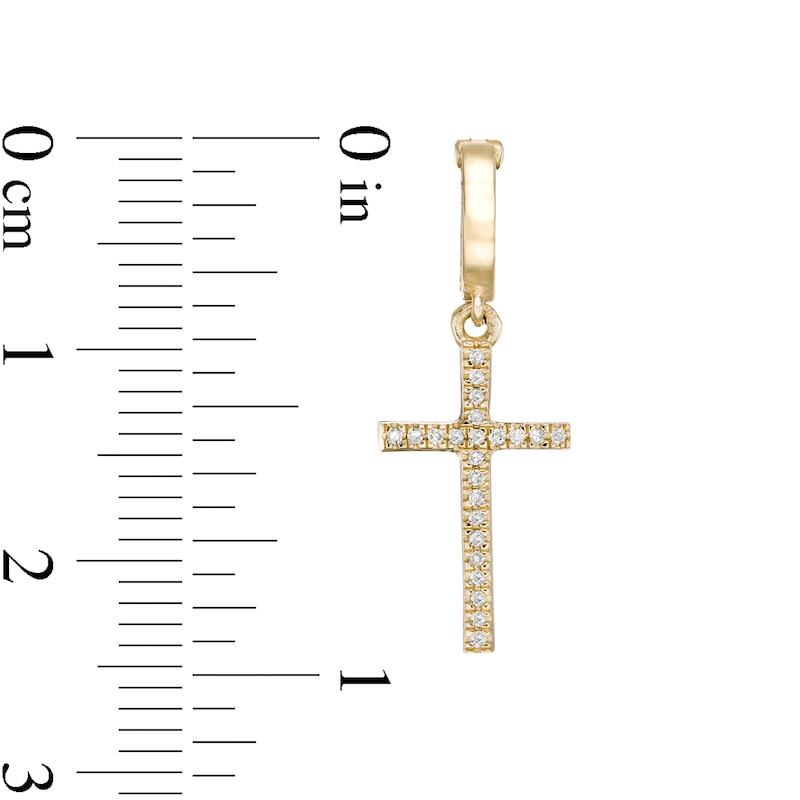 1/20 CT. T.W. Diamond Cross Necklace Charm in 10K Gold