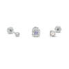 Thumbnail Image 0 of 018 Gauge Iridescent Cubic Zirconia Cartilage Barbell Set in Stainless Steel