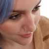 Thumbnail Image 4 of Semi-Solid Sterling Silver Textured Three Piece Nose Ring Set - 22G 3/8"