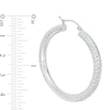 Thumbnail Image 1 of 40mm Diamond-Cut Tube Hoop Earrings in 14K White Gold