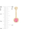 Thumbnail Image 1 of 014 Gauge Pink Simulated Opal Bezet-Set Belly Button Ring in 10K Gold