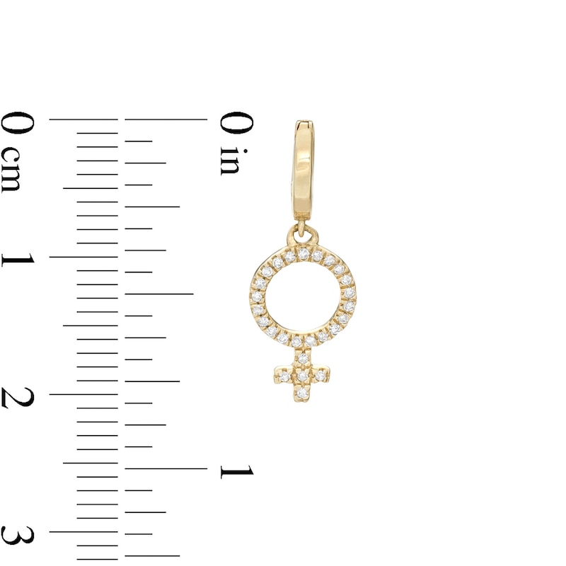 1/20 CT. T.W. Diamond Female Symbol Necklace Charm in 10K Gold