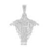 Thumbnail Image 0 of Cubic Zirconia Open Arm Jesus Necklace Charm in Sterling Silver