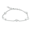 Thumbnail Image 0 of Diamond-Cut Round Bead and Star Bracelet in Sterling Silver - 8.5"