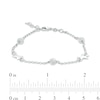 Thumbnail Image 1 of Diamond-Cut Round Bead and Star Bracelet in Sterling Silver - 8.5"
