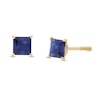 Thumbnail Image 0 of Child's 4mm Princess-Cut Blue Cubic Zirconia Solitaire Stud Earrings in 14K Gold