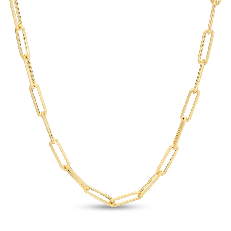 4.5mm Square Oval Fancy Chain Necklace in 10K Gold - 20"
