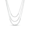 Thumbnail Image 0 of Made in Italy Diamond-Cut Beaded Triple Strand Necklace in Sterling Silver