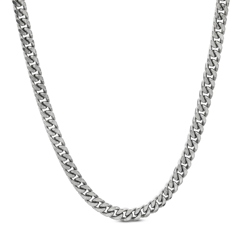 150 Gauge Oxidized Curb Chain Necklace in Sterling Silver - 22"