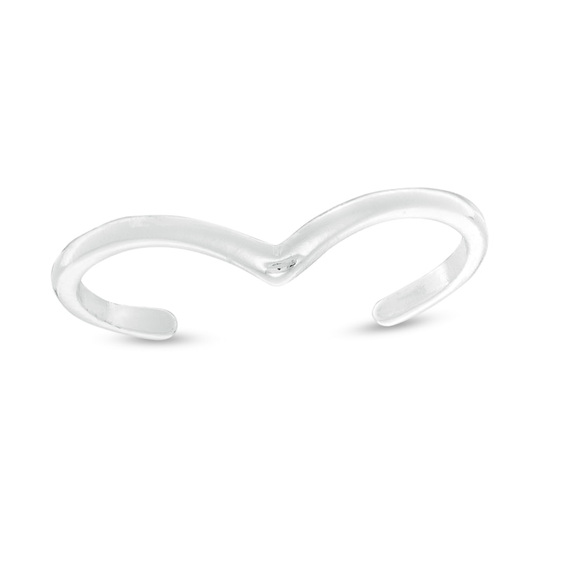 Adjustable Chevron Toe Ring in Sterling Silver