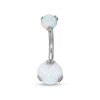 Thumbnail Image 0 of Titanium Lab-Created Opal Belly Button Ring - 14G 7/16"
