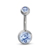 Thumbnail Image 0 of Titanium Light Blue Crystal Belly Button Ring - 14G 7/16"