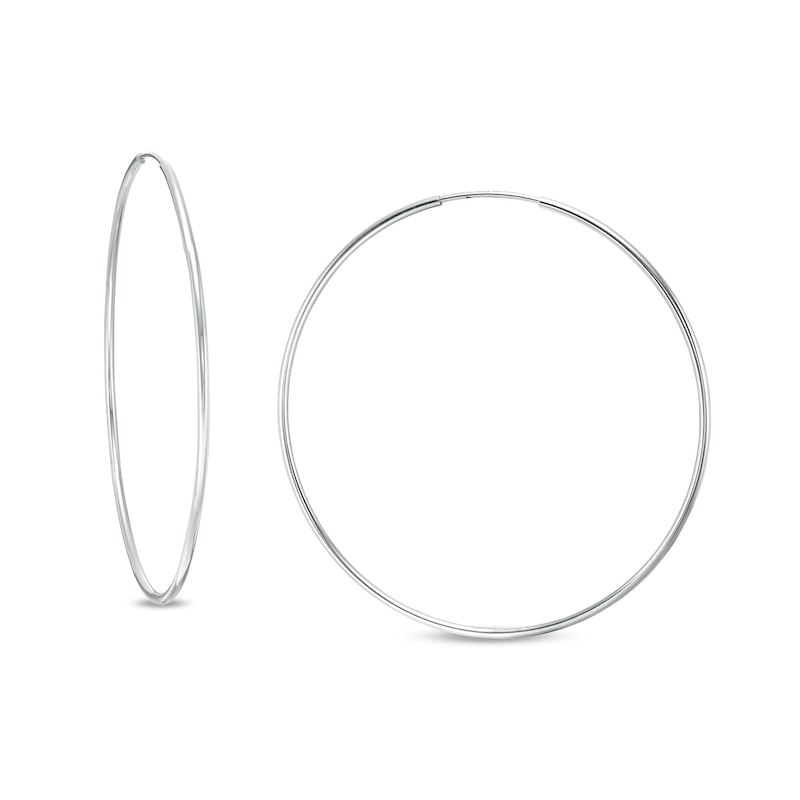 50mm Continuous Tube Hoop Earrings in Hollow Sterling Silver