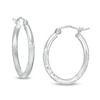 Thumbnail Image 0 of 20mm Multi-Finish Tube Hoop Earrings in Hollow Sterling Silver