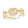 Thumbnail Image 0 of 1/3 CT. T.W. Diamond Pavé Oval Link Trio Ring in 10K Gold