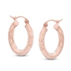 Thumbnail Image 0 of 20mm Diamond-Cut Hoop Earrings in 14K Tube Hollow Rose Gold