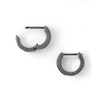 Thumbnail Image 1 of Black Cubic Zirconia Triple Row Huggie Hoop Earrings in Solid Sterling Silver with Black Rhodium