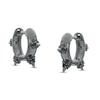 Thumbnail Image 0 of Black Cubic Zirconia Spiked Huggie Hoop Earrings in Sterling Silver with Black Rhodium