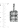 Thumbnail Image 1 of Cubic Zirconia Oxidized Rectangle Dog Tag Necklace Charm in Sterling Silver