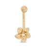 Thumbnail Image 0 of 014 Gauge Cubic Zirconia Flower Belly Button Ring in 14K Gold
