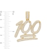 Thumbnail Image 2 of Cubic Zirconia "100" Necklace Charm in 10K Gold
