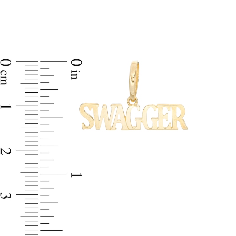 "SWAGGER" Necklace Charm in 10K Semi-Solid Gold