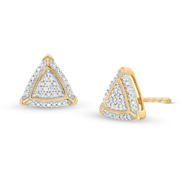 1/10 CT. T.W. Composite Diamond Triangle Stud Earrings in 10K Gold