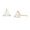 Thumbnail Image 0 of 4mm Cubic Zirconia Solitaire Overlay Prongs Triangular Stud Earrings in 10K Gold