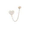 Thumbnail Image 0 of 10K Solid Gold CZ Heart and Puff Heart Stud Chain Single Earring