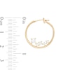 Thumbnail Image 1 of Princess-Cut and Round Cubic Zirconia Scatter 21mm Tube Hoop Earrings in 10K Gold