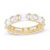 Thumbnail Image 0 of Emerald-Cut Cubic Zirconia Alternating Eternity Band in 10K Gold - Size 7