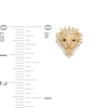 Thumbnail Image 1 of Cubic Zirconia Lion Head with Crown Stud Earrings in 10K Gold