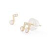 Thumbnail Image 0 of Cubic Zirconia Music Notes Mismatch Stud Earrings in 10K Gold