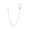 Thumbnail Image 0 of 4mm Cubic Zirconia Solitaire Stud with Orbit Cuff Chain Single Earring in 10K Gold