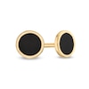 Thumbnail Image 0 of Black Enamel Circle Stud Earrings in 10K Gold