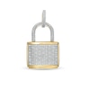 Thumbnail Image 0 of 1/10 CT. T.W. Diamond Lock Necklace Charm in 10K Gold