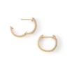 Thumbnail Image 1 of 1/2 CT. T.W. Diamond Three Row Huggie Hoop Earrings in 10K Gold
