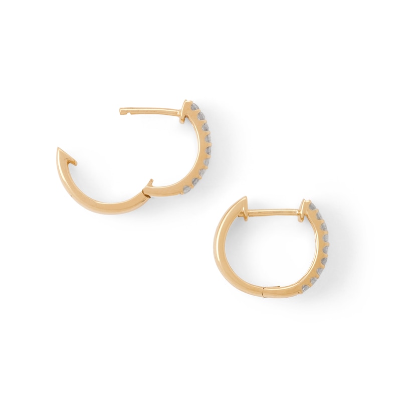 1/2 CT. T.W. Diamond Three Row Huggie Hoop Earrings in 10K Gold