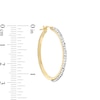 Thumbnail Image 1 of Made in Italy Cubic Zirconia Double Row Squared Hoop Earrings in 10K Gold Tube