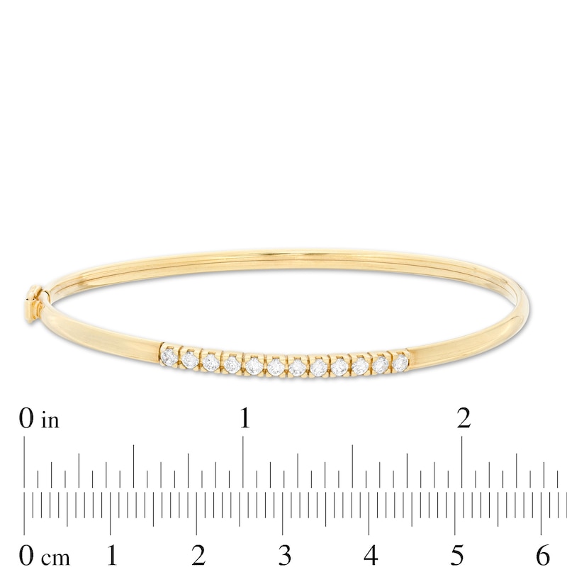 Cubic Zirconia Bar Bangle in 10K Gold Bonded Sterling Silver