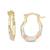 Thumbnail Image 0 of Child's "XO" Geometric Hoop Earrings in 10K Stamp Hollow Tri-Tone Gold